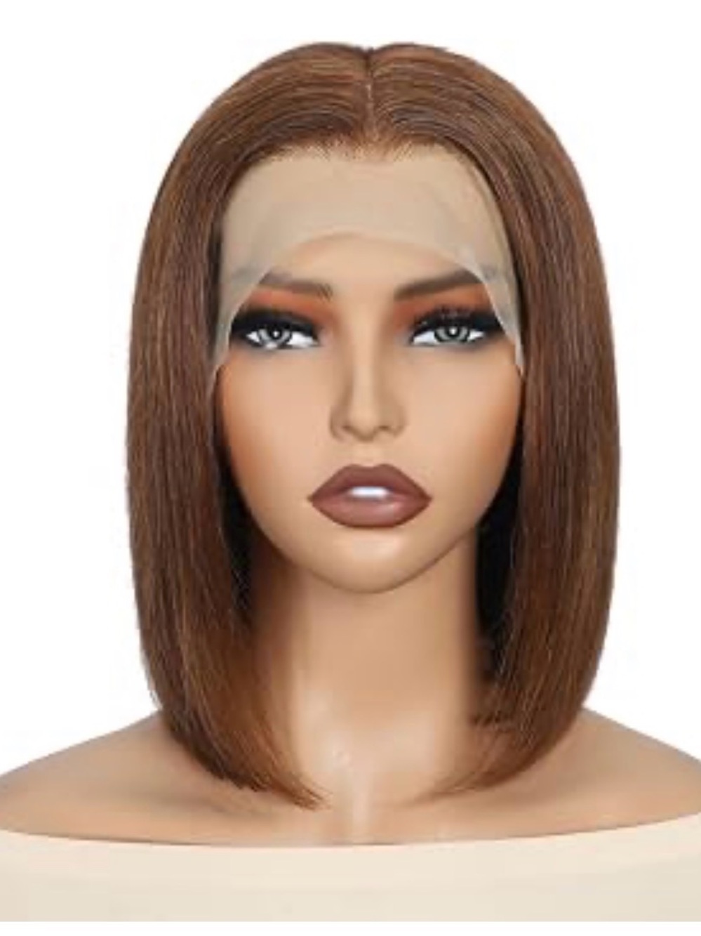 Chestnut Brown Straight Lace Front Bob Wig - Women Hair